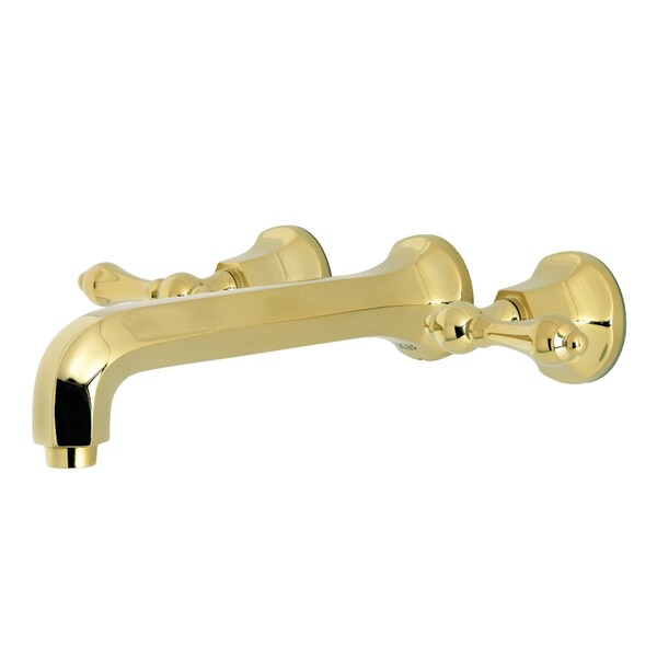 Roman Tub Faucet, Polished Brass, Wall Mount
